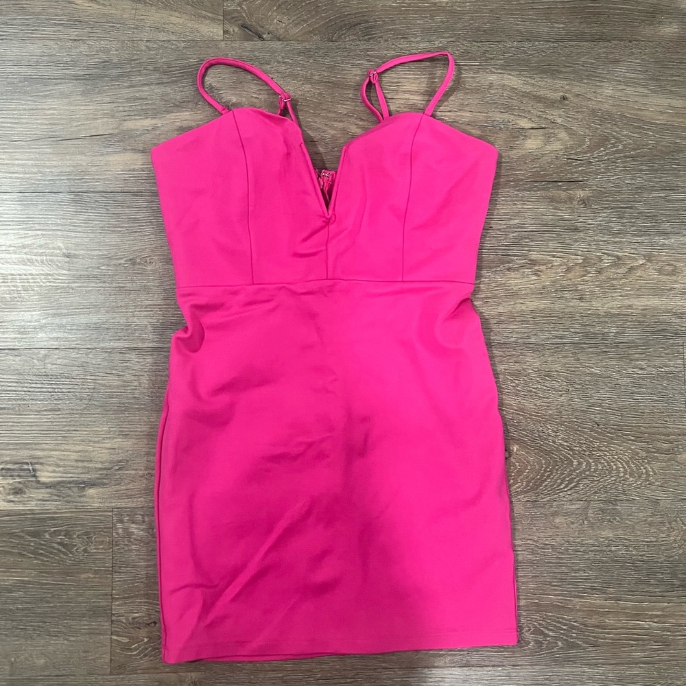 Pink Bodycon Mini Dress with Spaghetti Straps